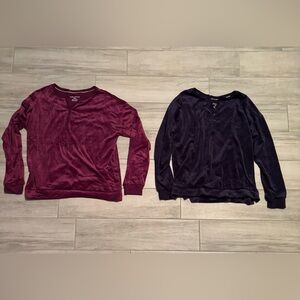 Nautica Women's Long Sleeve Tops in Burgundy and Navy